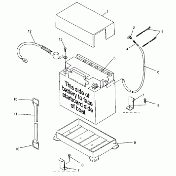BATTERY BOX SL 780 B964087 and  Intl. SL 780 I964087 (4935523552B006)