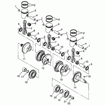 CRANKSHAFT & PISTON SL 780 B964087 and Intl. SL 780 I964087 (4935523552C002)
