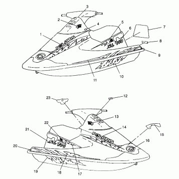 DECALS SL 900 B964291 and  Intl. SL 900 I964291 (4935583558A007)