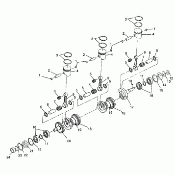 CRANKSHAFT & PISTON SL 900 B964291 and Intl. SL 900 I964291 (4935583558C003)