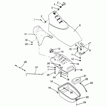 FRONT STORAGE COMPARTMENT SL 700 B964066 and  Intl. SL 700 I964066 (4935633563A008)