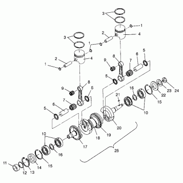 CRANKSHAFT & PISTON SL 700 B964066 and Intl. SL 700 I964066 (4935633563C004)