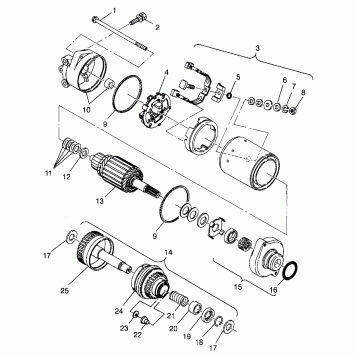 STARTING MOTOR SL 700 B964066 and  Intl. SL 700 I964066 (4935633563C009)