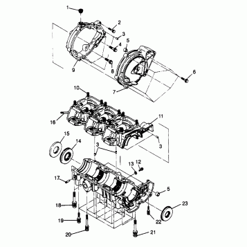 CRANKCASE ASSEMBLY SLT 780 B964588 and  Intl. SLT 780 I964588 (4935683568B014)