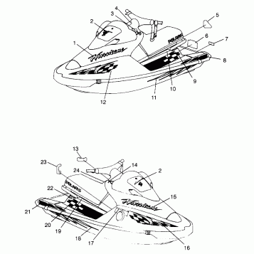 DECALS HURRICANE B964466 and Intl. HURRICANE I964466 (4935733573A008)