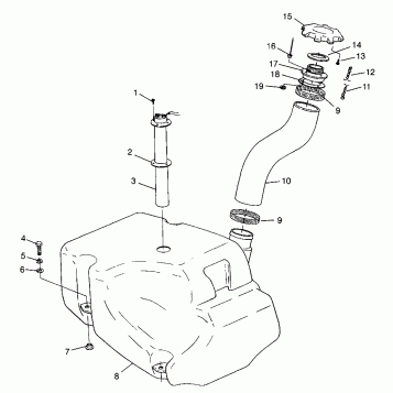 FUEL TANK HURRICANE B964466 and Intl. HURRICANE I964466 (4935733573A009)
