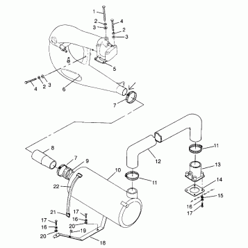 EXHAUST SYSTEM HURRICANE B964466 and  Intl. HURRICANE I964466 (4935733573B004)