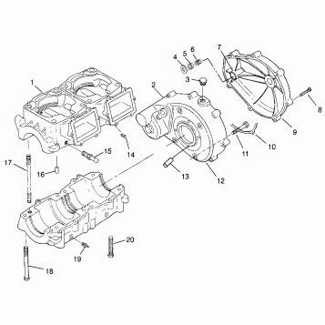 CRANKCASE HURRICANE B964466 and Intl. HURRICANE I964466 (4935733573B014)