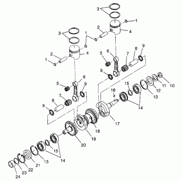 CRANKSHAFT & PISTON HURRICANE B964466 and Intl. HURRICANE I964466 (4935733573C002)