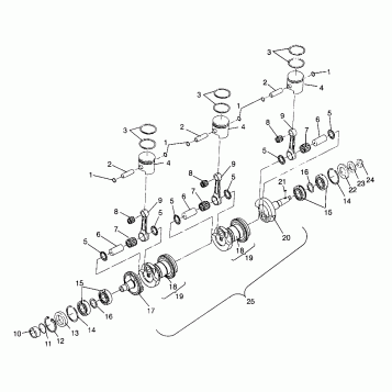 CRANKSHAFT & PISTON SLTX B964590 and Intl. SLTX I964590 (4935783578C002)
