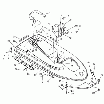 HULL and BODY SLX 780 B964287 and Intl. SLX 780 I964287 (4937443744A005)