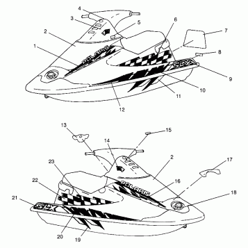 DECALS SLX 780 B964287 and  Intl. SLX 780 I964287 (4937443744A007)