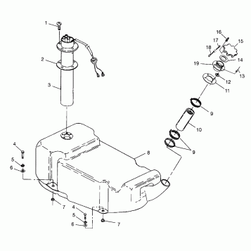 FUEL TANK SLX 780 B964287 and Intl. SLX 780 I964287 (4937443744A009)