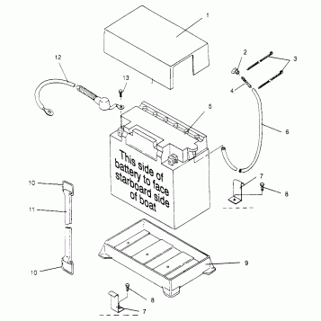 BATTERY BOX SLX 780 B964287 and Intl. SLX 780 I964287 (4937443744B006)
