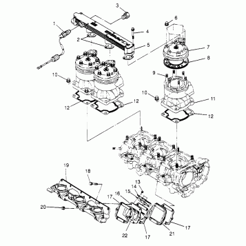 CYLINDER & MANIFOLD SLX 780 B964287 and Intl. SLX 780 I964287 (4937443744C002)