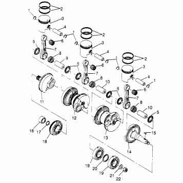 CRANKSHAFT & PISTON SLX 780 B964287 and  Intl. SLX 780 I964287 (4937443744C003)