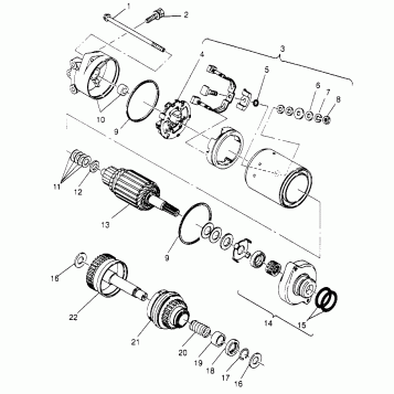 STARTING MOTOR SLX 780 B964287 and Intl. SLX 780 I964287 (4937443744C008)
