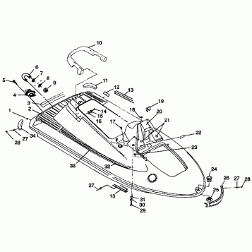 HULL and BODY SL 700 B974071, Intl. SL 700 I974071, SL 700 Deluxe B974072 a (4940874087A005)