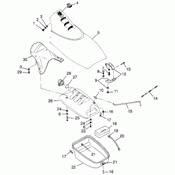 FRONT STORAGE COMPARTMENT SL 700 B974071, Intl. SL 700 I974071 and SL 700 D (4940874087A009)