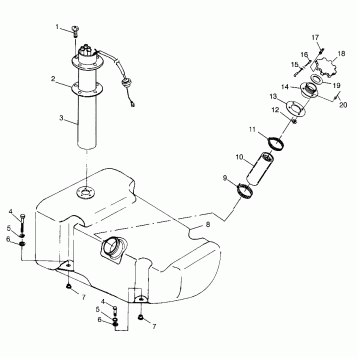 FUEL TANK SL 700 B974071, Intl. SL 700 I974071, SL 700 Deluxe B974072 and I (4940874087A010)