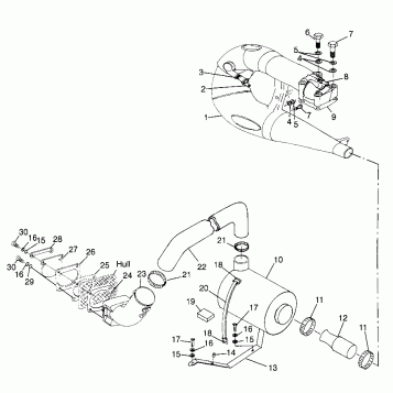 EXHAUST SYSTEM SL 700 B974071, Intl. SL 700 I974071, SL 700 Deluxe B974072 (4940874087B007)
