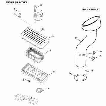 ENGINE AIR INTAKE/HULL AIR INLET (Intl. SL 700/Intl. DELUXE) Intl. SL 700 I (4940874087B010)