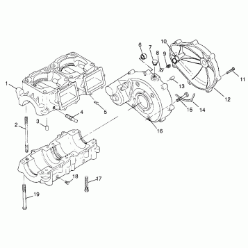 CRANKCASE SL 700 B974071, Intl. SL 700 I974071, SL 700 Deluxe B974072 and I (4940874087C004)