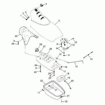 FRONT STORAGE COMPARTMENT SL 780 B974088 and Intl. SL 780 I974088 (4940924092A008)