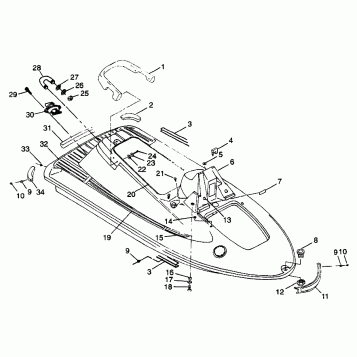 HULL and BODY SL 900 B974091 and SL 1050 B974090 (4940974097A005)