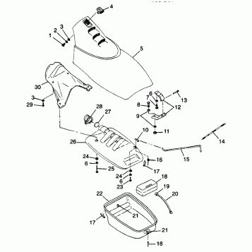 FRONT STORAGE COMPARTMENT SL 900 B974091 and SL 1050 B974090 (4940974097A009)