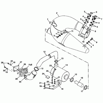 EXHAUST SYSTEM SL 900 B974091 and SL 1050 B974090 (4940974097B007)