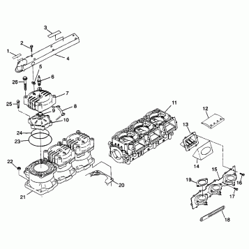 CYLINDER & MANIFOLD SL 900 B974091 and SL 1050 B974090 (4940974097C003)