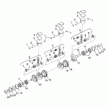 CRANKSHAFT & PISTON SL 900 B974091 and SL 1050 B974090 (4940974097C004)