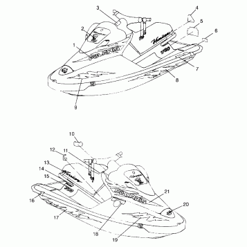 DECALS HURRICANE B974473 and Intl. HURRICANE I974473 (4941044104A009)