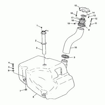 FUEL TANK HURRICANE B974473 and Intl. HURRICANE I974473 (4941044104A010)