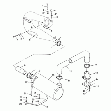 EXHAUST SYSTEM HURRICANE B974473 and Intl. HURRICANE I974473 (4941044104B005)