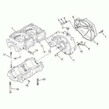 CRANKCASE HURRICANE B974473 and Intl. HURRICANE I974473 (4941044104B014)