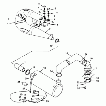 EXHAUST SYSTEM SLT 700 B974572 (4941124112B005)