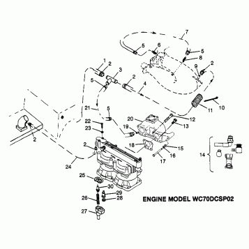 COOLING SYSTEM - ENGINE MODEL WC70DCSP02 SLT 700 B974572 (4941124112B008)
