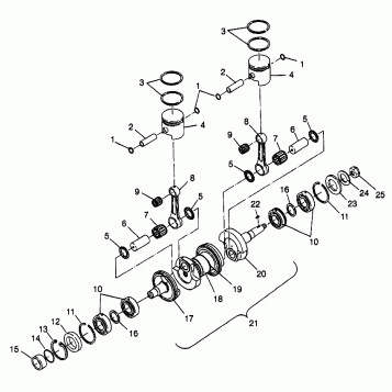 CRANKSHAFT & PISTON SLT 700 B974572 (4941124112C003)