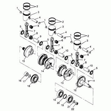 CRANKSHAFT & PISTON SLT 780 B974588 (4941174117C003)