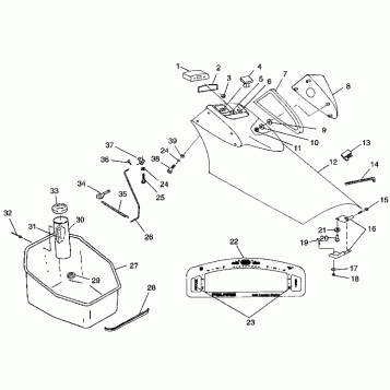 FRONT STORAGE COMPARTMENT SLTX B974590 and INTL. SLTX I974590 (4941214121A008)