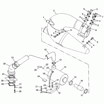 EXHAUST SYSTEM SLTX B974590 and INTL. SLTX I974590 (4941214121B004)