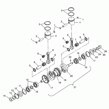 CRANKSHAFT & PISTON - I984573 (4946554655c003)