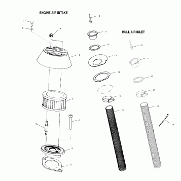 ENGINE AIR INTAKE/HULL AIR INLET - W005197D (4955815581B014)