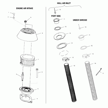 ENGINE AIR INTAKE/HULL AIR INLET - W015197D (4964826482B012)