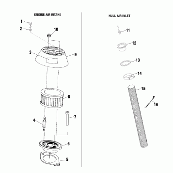 ENGINE AIR INTAKE/HULL AIR INLET - W025197D/W025197I (4971297129B11)