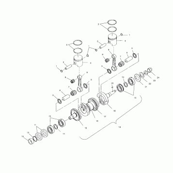 CRANKSHAFT and PISTON - W025197D/W025197I (4971297129C05)