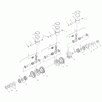 CRANKSHAFT and PISTON - W025199D/W025199I (4971327132C07)