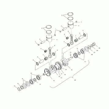 CRANKSHAFT and PISTON - W025402D (4980948094B10)